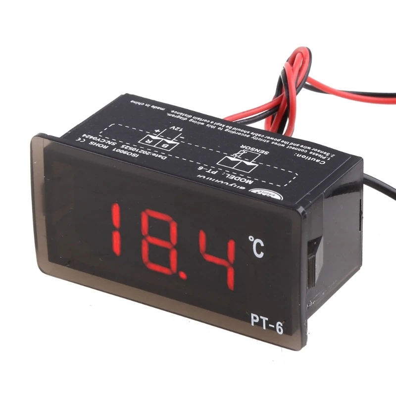 Sonda per misuratore temperatura termometro digitale LED per auto da 12 V calda -40 ~ 110 ° C