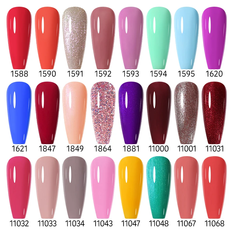 Clou Beaute 20 Stück Gel-Nagellack-Set, 8 ml Flasche, UV-LED-Farbe, Nagelkleber, Sommer-Nagellack, Esmalte Top Base Coat Gel-Lack