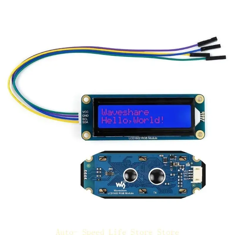 

02DA Adjustable RGB Backlit LCD1602 Module 16x2 Character LCD Display, I2C Compatible