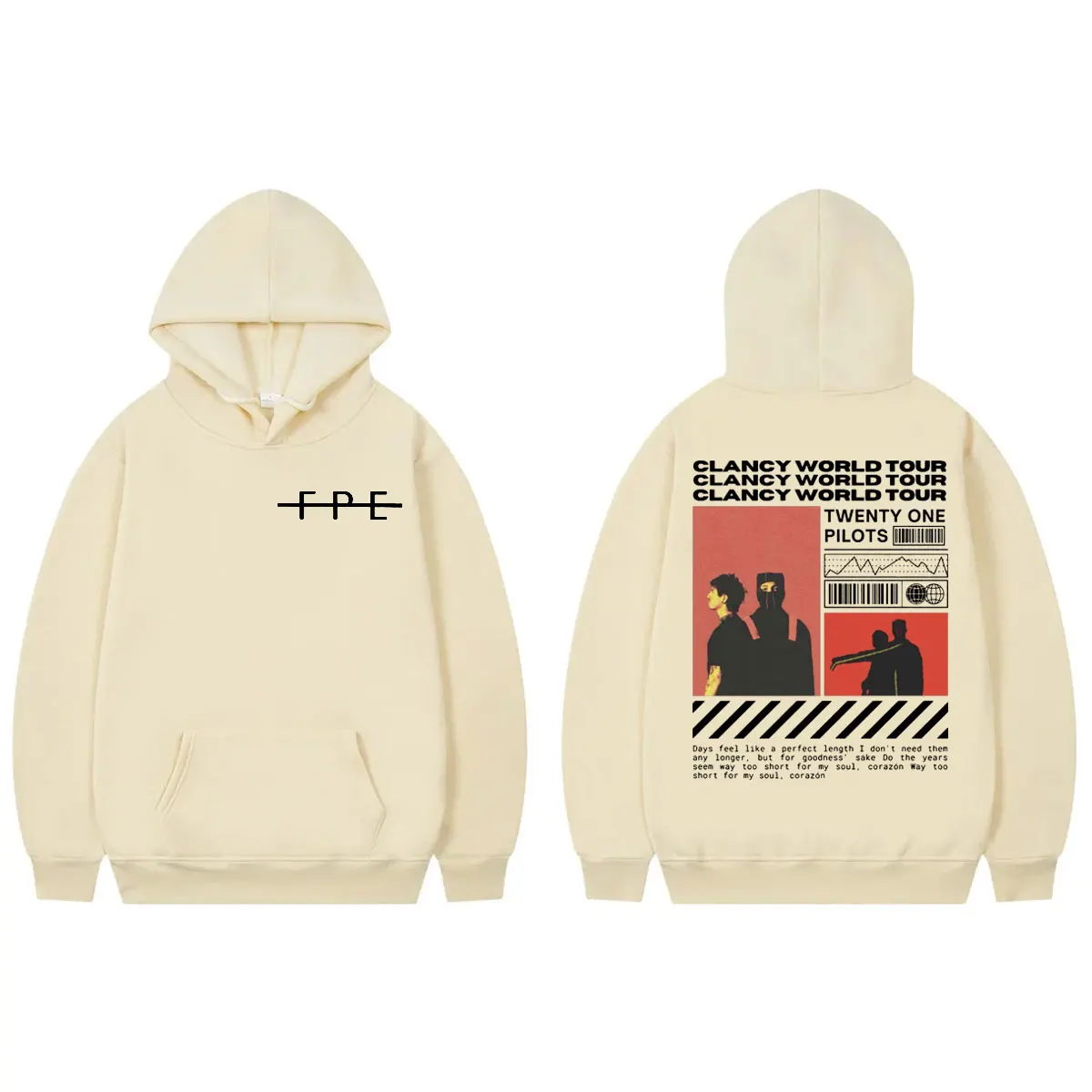 Rock Band Twenty One Pilots Clancy World Tour 2024 Hoodie Unisex Fashion Hip Hop Retro Sweatshirts Casual Loose Fleece Pullovers