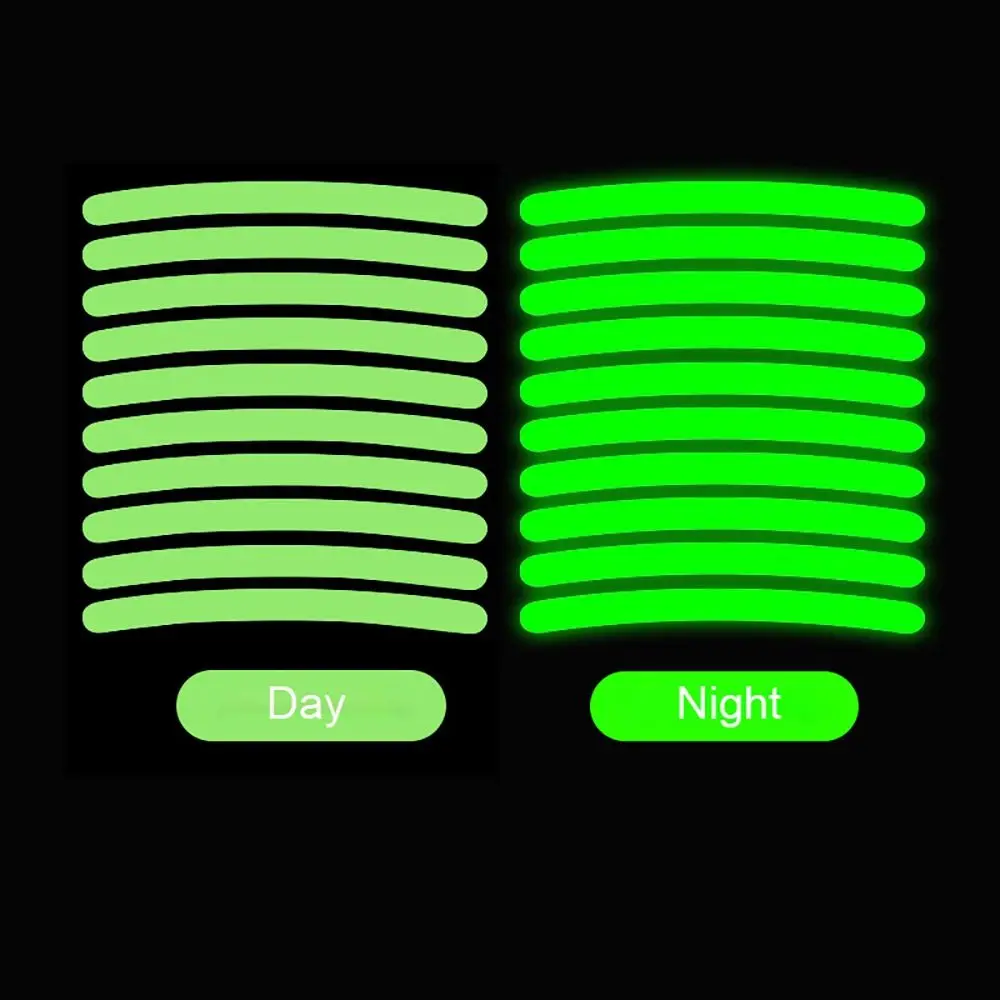 

Auto Motobike Night Driving Car Motorcycle Decals Wheel Hub Reflective Sticker Luminous Stripe Tape Rainbow Fluorescence