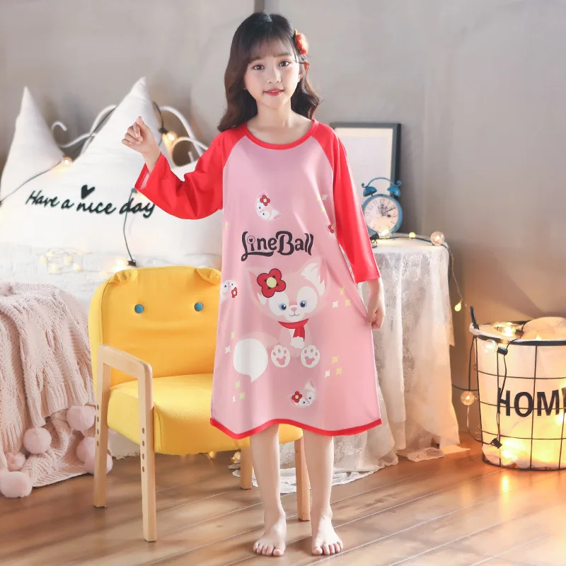 Child House Clothing Girls' Pajama Dress Children Summer Sleepwear Nightdress Girls' Princess Pajamas Robe Children's Mother