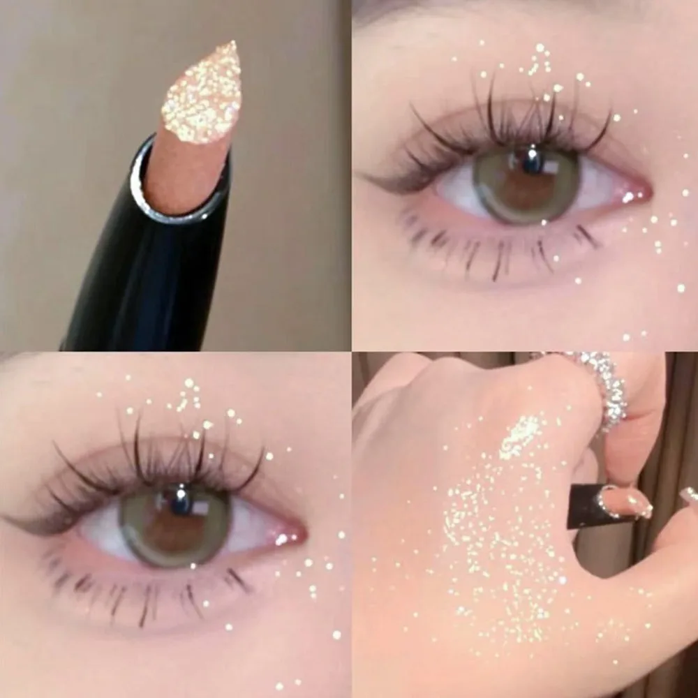 Makeup Glittering Eyeshadow Pencil Long lasting Shiny Eyeshadow Stick Diamond Pearlescent Eyeshadow Crayon for Women
