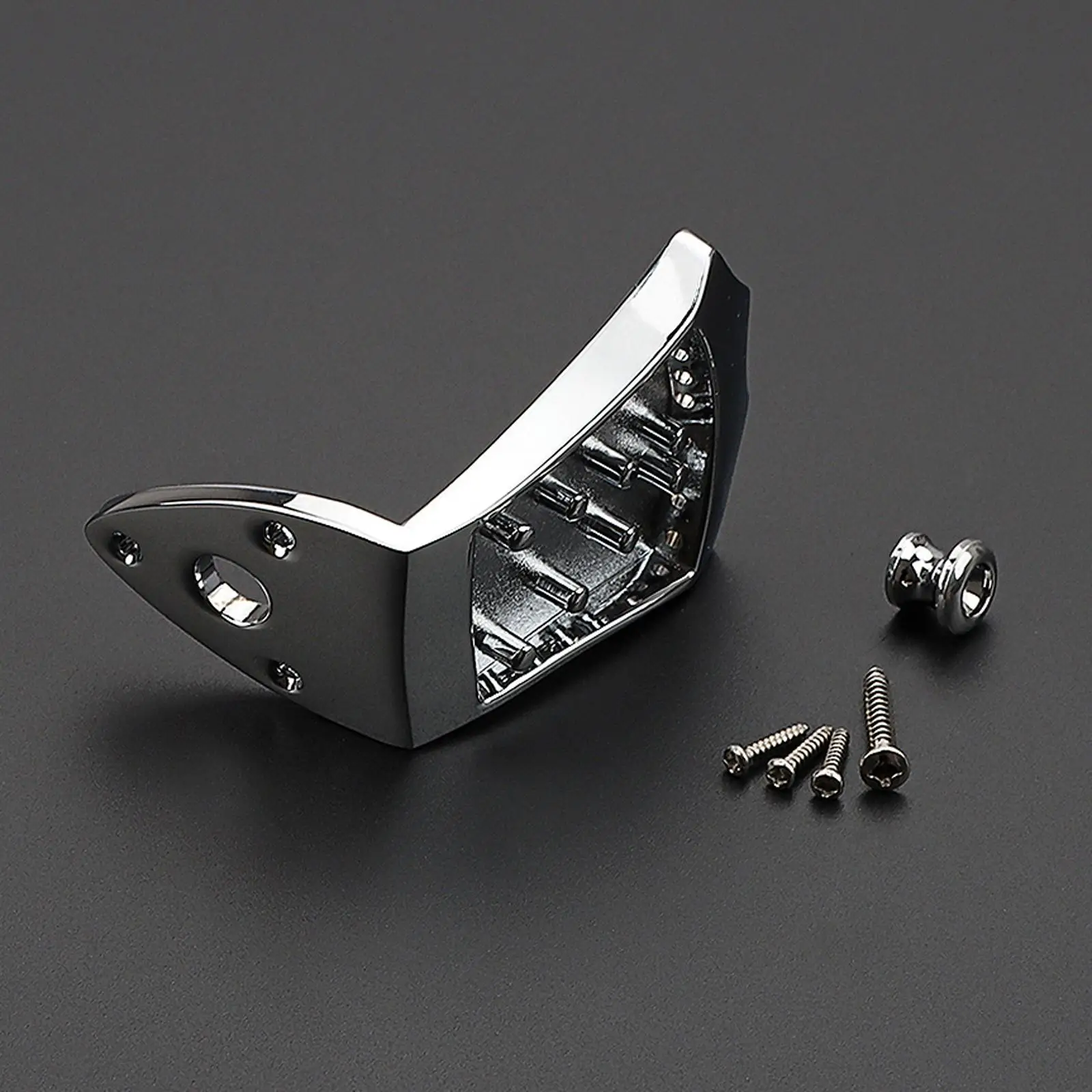 Metal Triangle Mandolin Tailpiece Musical Instrument Parts Sturdy Surface Polished Easy Installation with Mounting Hardware