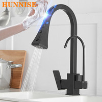 Touch Kitchen Faucet with Pull Down Purified Hot Cold Kitchen Mixer Tap Newly Matte Black Smart Touch Filter Kitchen Faucets