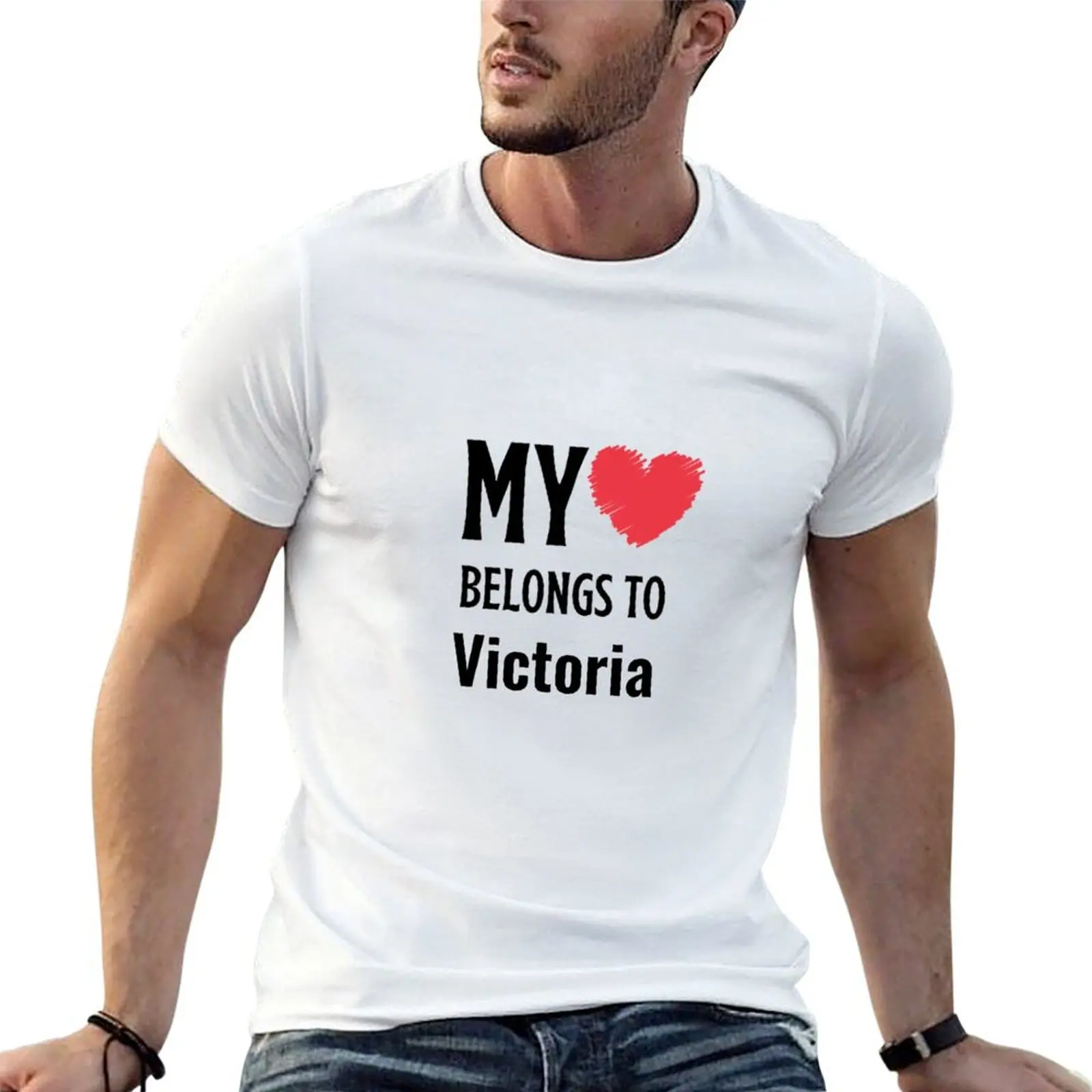 T-shirt My Belongs To Victoria, t-shirt en coton 100%, t-shirt imprimé personnalisé pour homme, t-shirt graphique