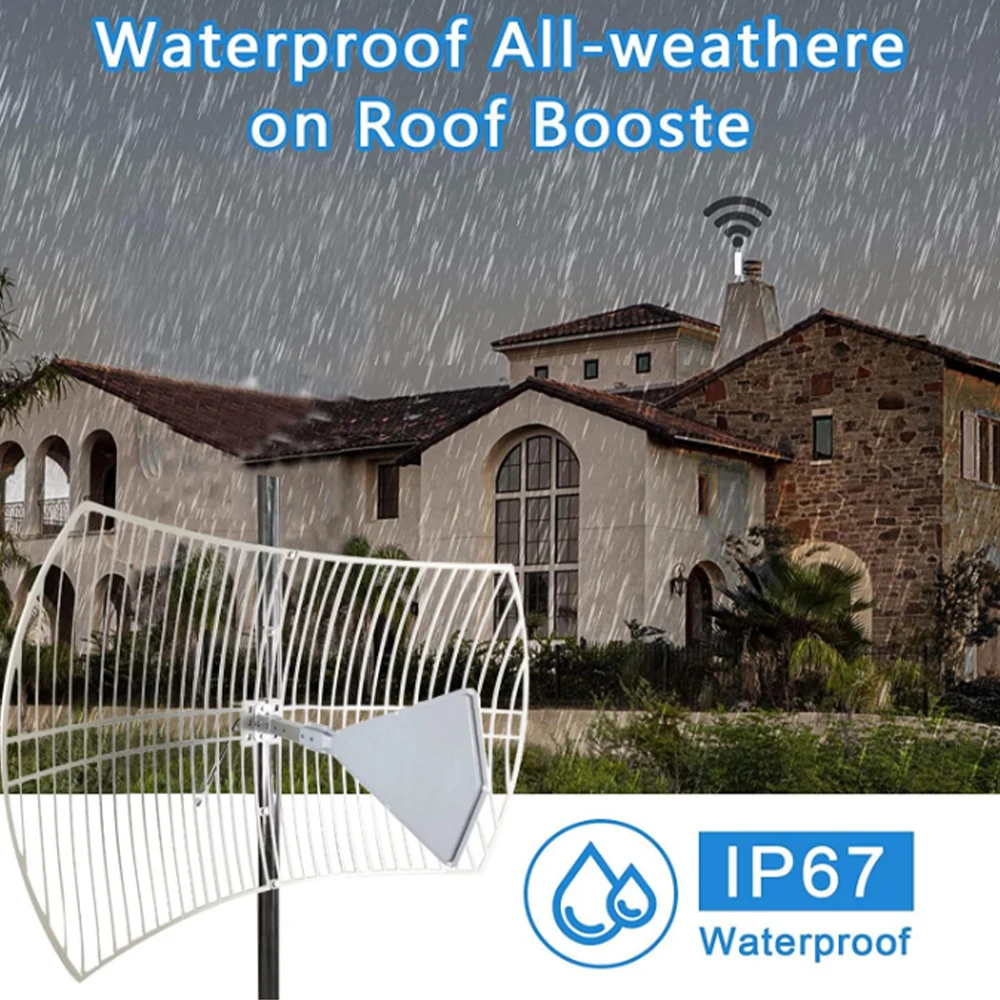 5G 4G LTE WiFi 2.4/5.8GHz/WiFi 26 高利得セルラー アンテナ、UWB 強化 26dBi グリッド放物線ディッシュ アンテナ フィード (VAT を含む)