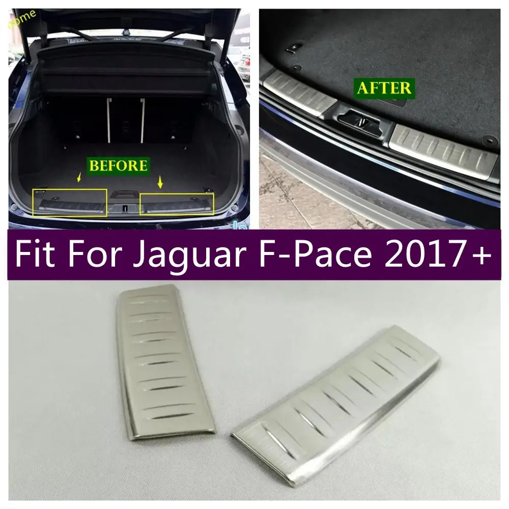 

Rear Tail Trunk Bumper Protector Door Sills Plate Decoration Molding Cover Trim Fit For Jaguar F-Pace 2017 - 2022 Accessories