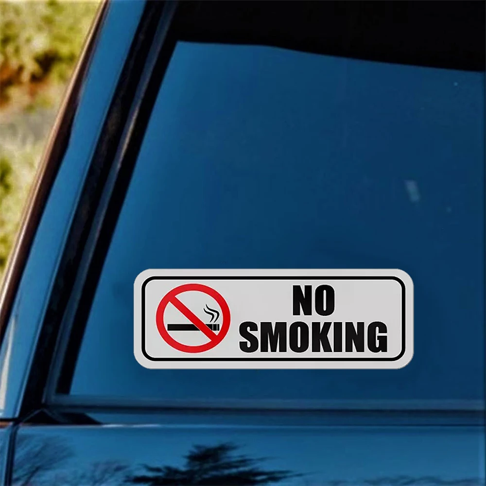 2 Pack 7x2.5in No Smoking Vinyl Stickers Decals For Store Bar Window Door Car Vehicle Safety Warning Sign Decor