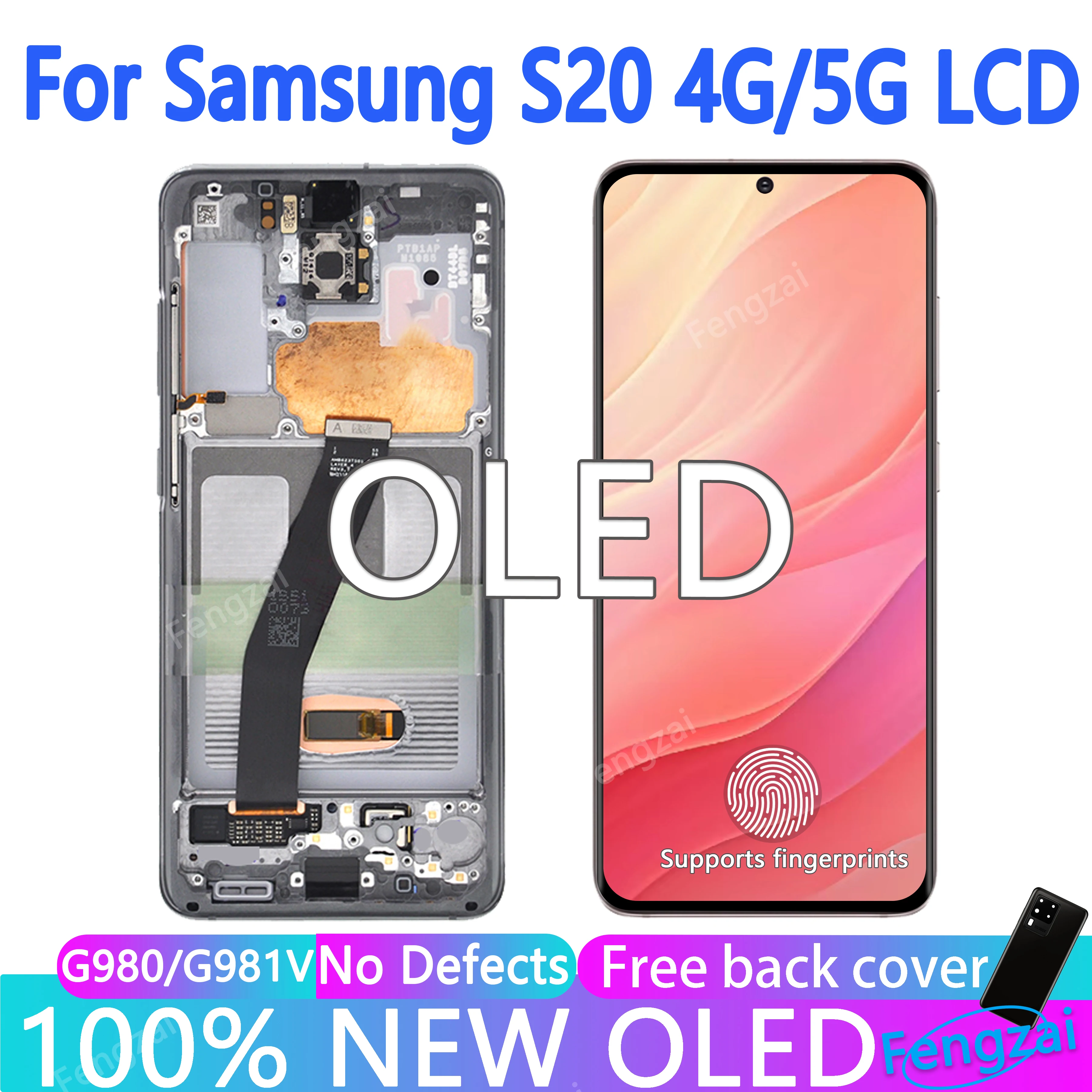 

Super OLED For Samsung Galaxy S20 Display G980 G980F/DS G981U Touch Screen Digitizer Assembly For S20 5g Lcd With Back Cover