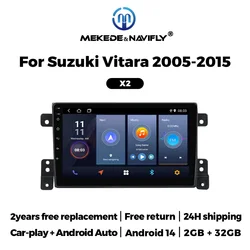 Android 14 CarPlay Auto Car Radio For Suzuki Grand Vitara 3 2005 -2010 2011-2015 Stereo Multimedia Video Player BT GPS Autoradio