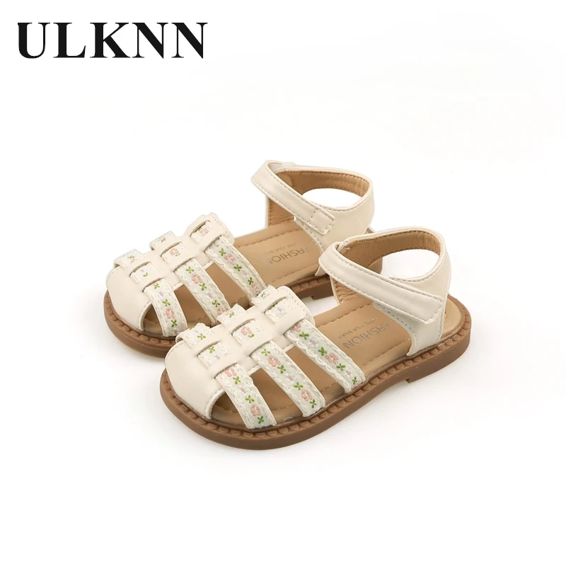 Girls Roman Sandals 2024 Summer New Children's Princess Shoes Bao Head Soft Sole Kid's Treasure Shoes Burst Summer Shoes