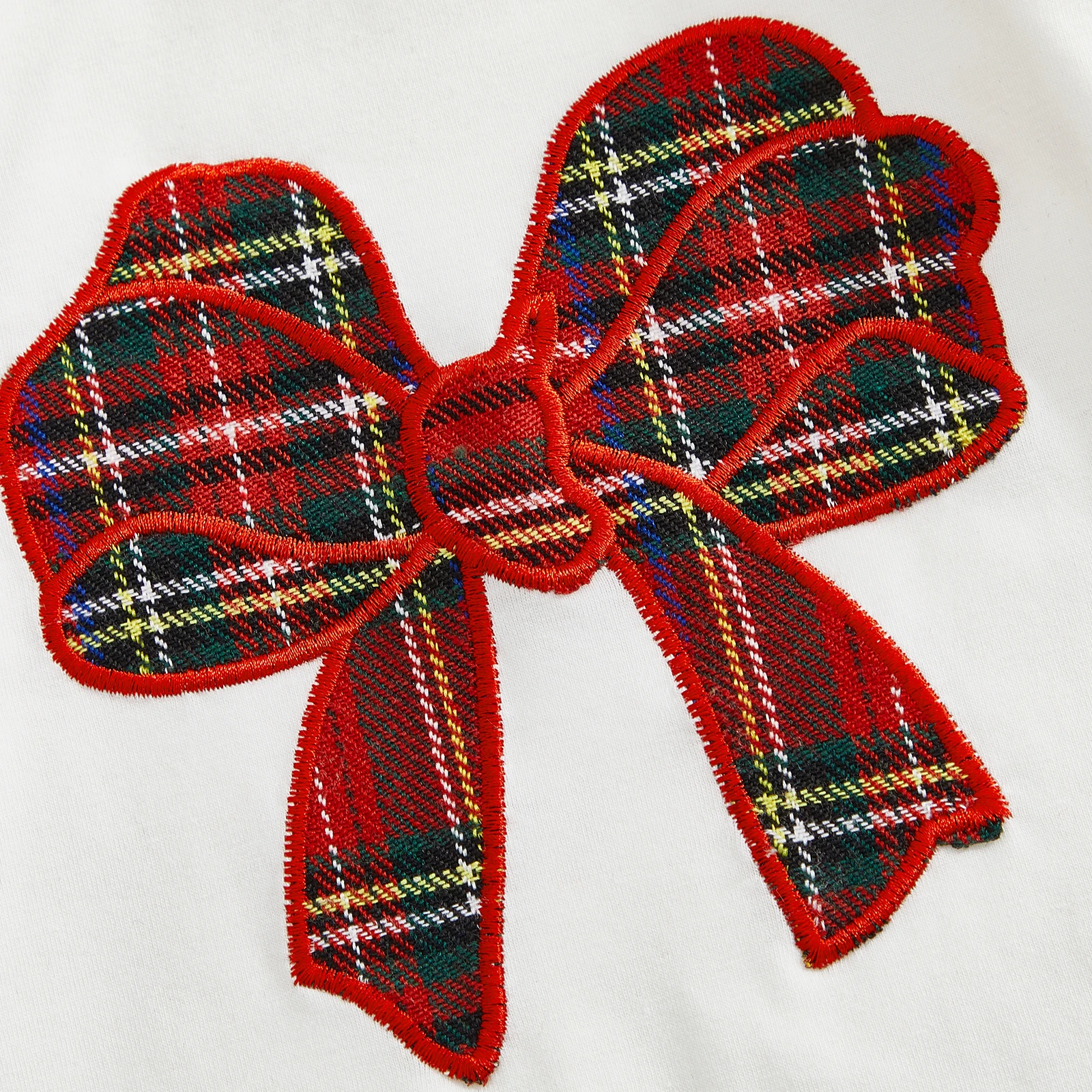 سويتي طفلة عيد الميلاد الزي القوس كشكش تقليم كم طويل رومبير منقوشة مطوي تنورة عقال 3 قطعة مجموعة