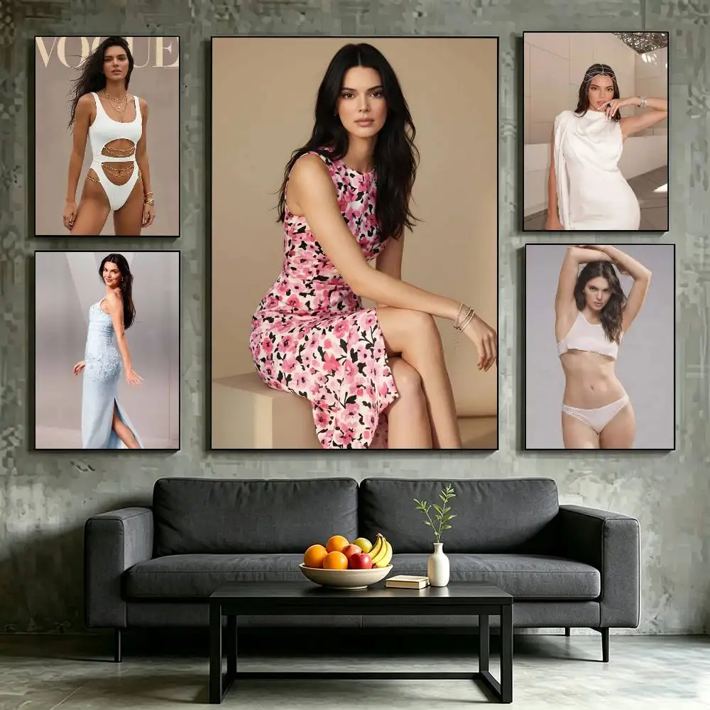 K-Kendall Jenner SINGER Poster Waterproof Wall Art Sticker For Bar Living Room Vintage Decor High Quality Print Gift