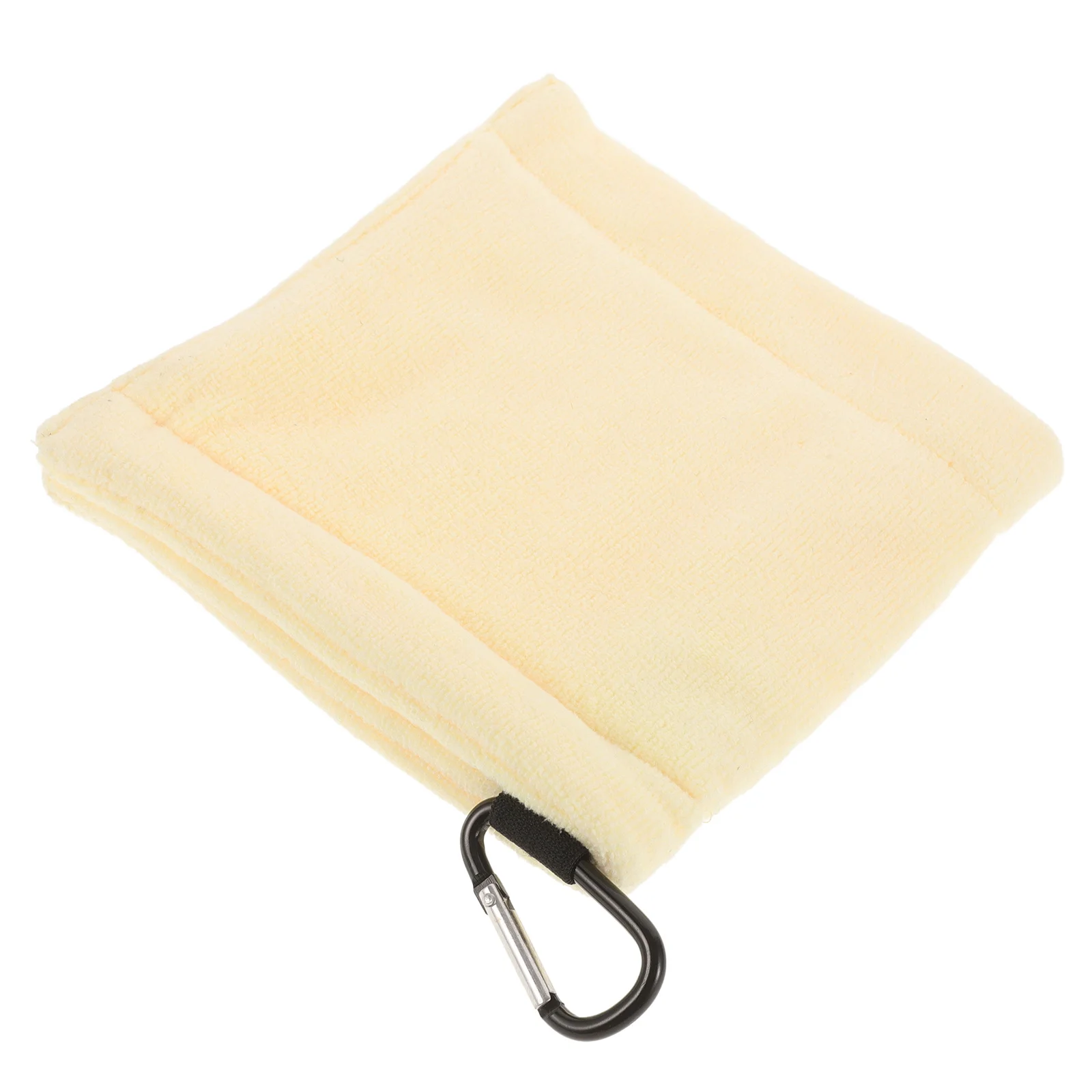 

Golf Towel Light Yellow 14x14 Soft Microfiber Cleaning Cloth Clip Portable Golf Bag Accessory Golfs Club and Ball