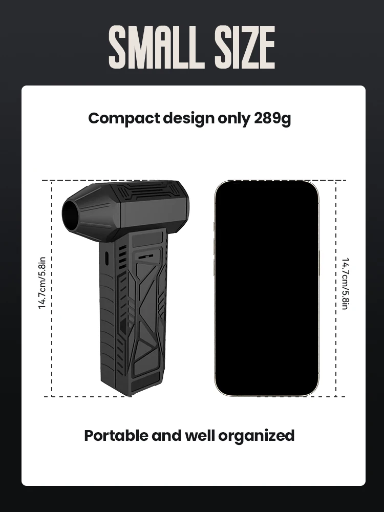 Imagem -06 - Neve Poderoso Blower com Duto de Alta Velocidade Mini Turbo Jet Fan Handheld Brushless Motor Elétrico Air Blower Secador de Carro 130000rpm