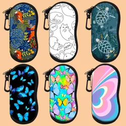 Butterfly Fox Turtle Glasses Bag Zipper Eyeglasses Box Shockproof Sport Sunglasses Bag Fashion Storage Box Portable Soft Case