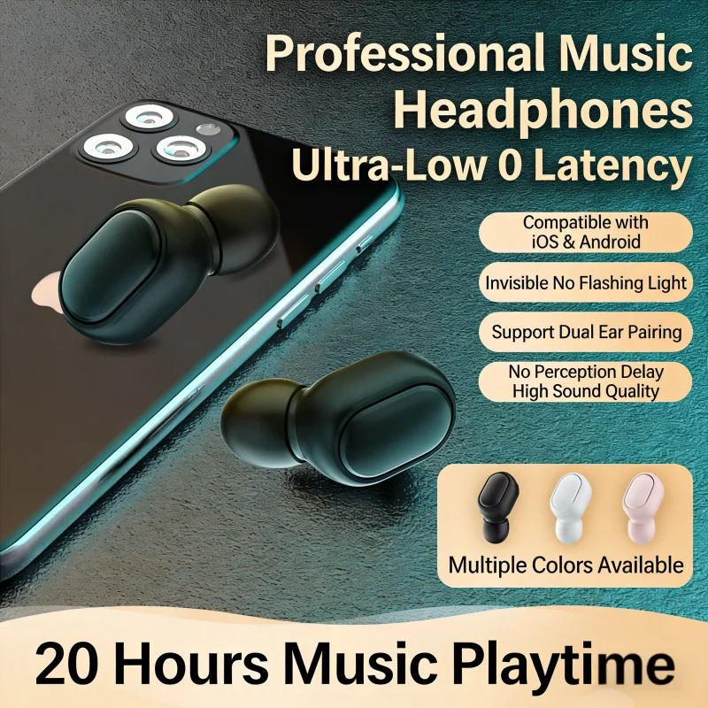 E6S TWS Wireless Bluetooth Earphones Noise Cancelling Headphones with Mic HiFi Stereo Sound Long Battery Life for Sports&Work