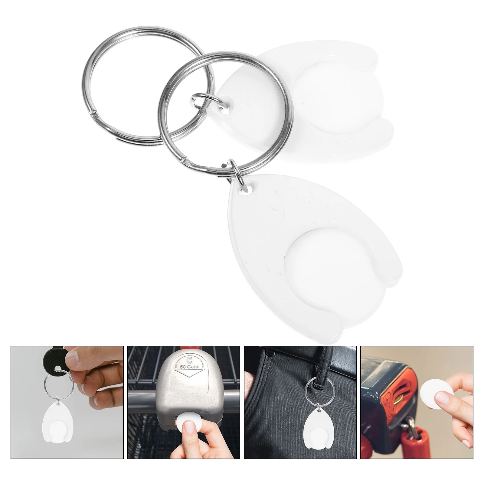 Shopping Trolley Token Cart Key Rings Portable Tokens Disassembler Keyring Unlock Plastic Buckle Keychain