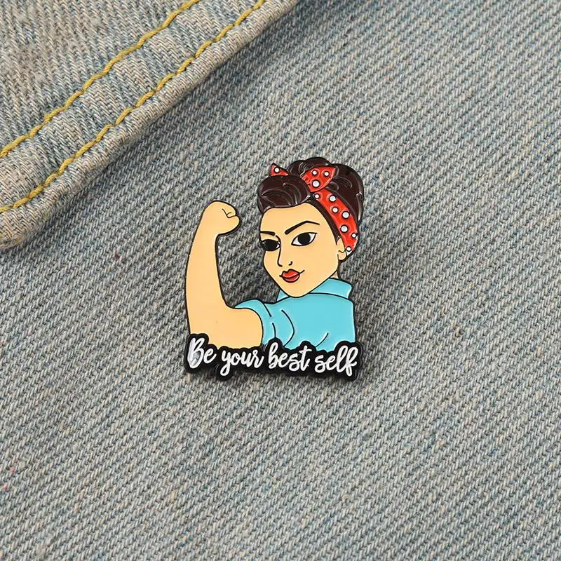 Be Your Best Self Enamel Pin Women Powers Brooch Clothes Lapel Badges Cap Bag Creative Feminism Jewelry Gift for Friends