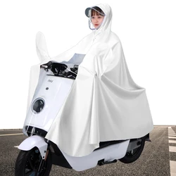 Scooter Motorcycle Raincoat with Mirror Slots Single Person Raincoat Waterproof Scooter Rainwear Cover for Outdoor Riding