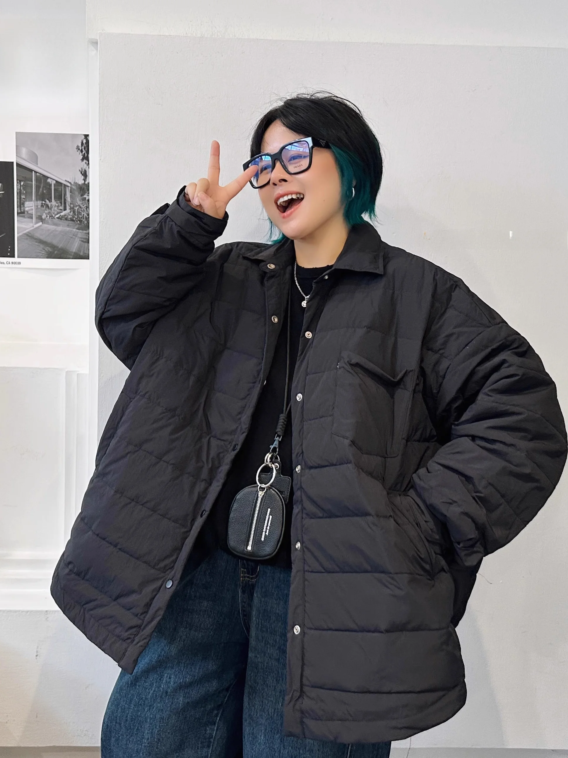 

Musoom Head Miss Winter 2025 New Sle, корейская повседневная куртка со свободным воротником в стиле ретро, однотонная пуховая женская модная верхняя одежда