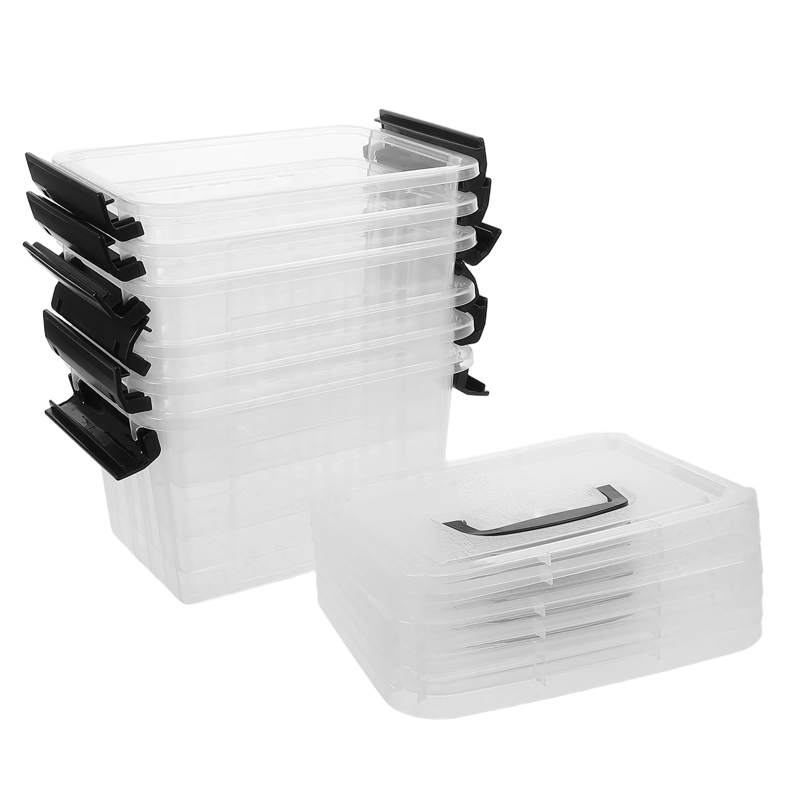 

Plastic Storage Box Clear Bins Large Containers with Lids for Organizing Handle Boxes