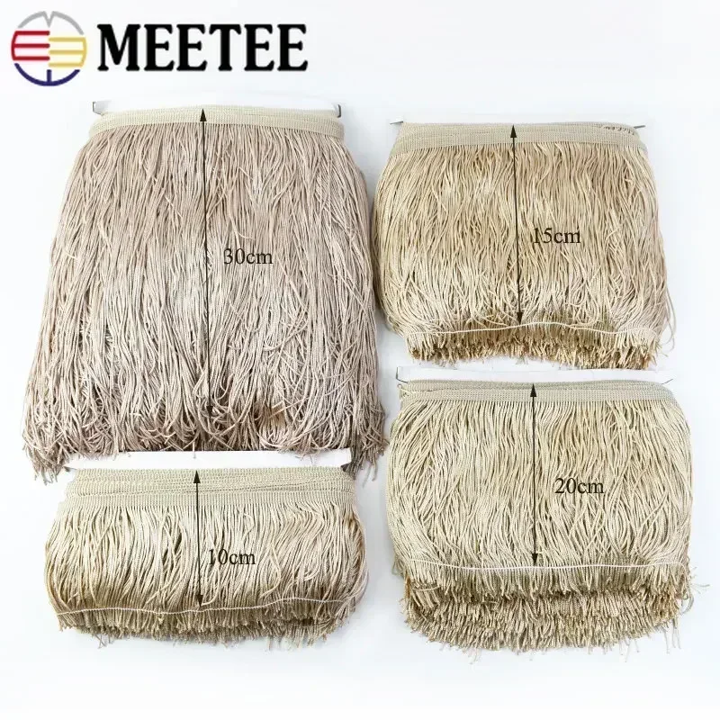 10Yards Meetee 10/15/20/30cm Polyester Tassel Fringe Trim Lace Ribbon DIY Sewing Latin Dress Garment Decoration Accessories