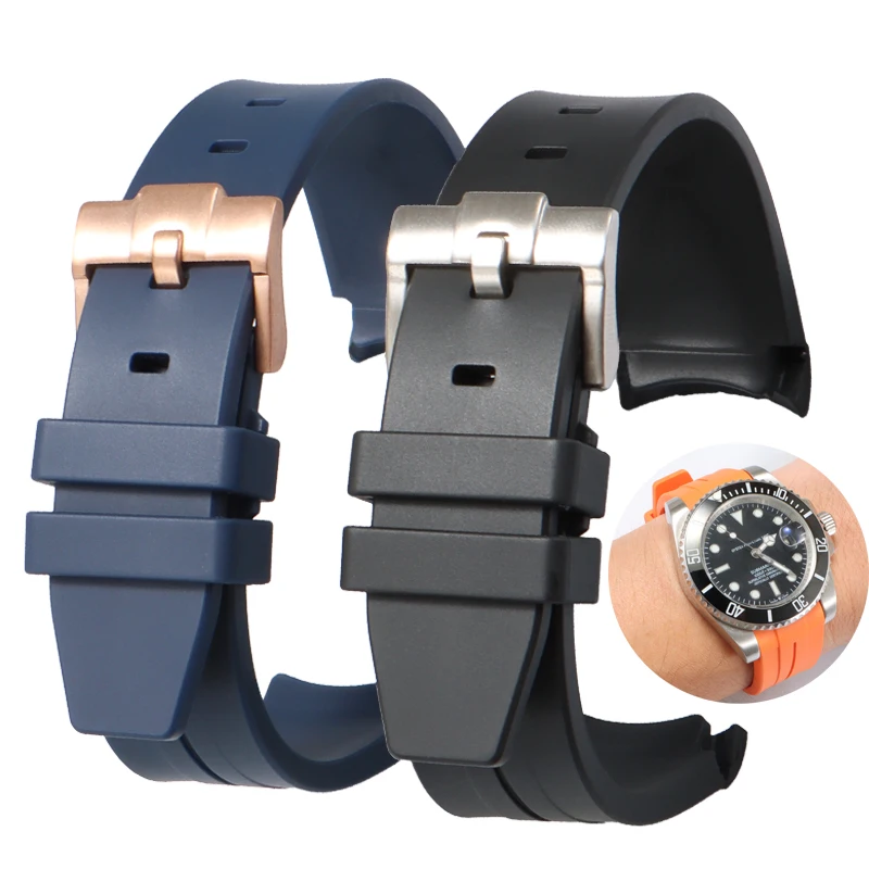 

20 21 22 мм силиконовый резиновый ремешок для часов с дугой для Rolex Submariner GMT Omega Seamaster 300 Longines, сменные браслеты