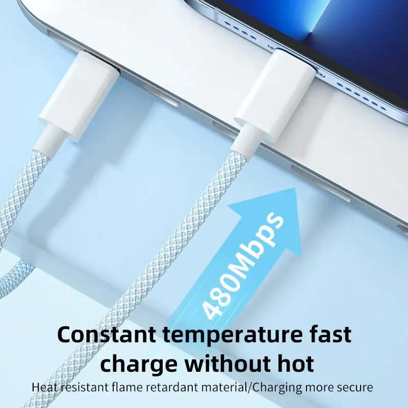 PD 20W Type C to Type C Fast Charging Cable For iPhone 17 16  iPad Wire 3A  Cord Type C Data Cable for Xiaomi Huawei Samsung