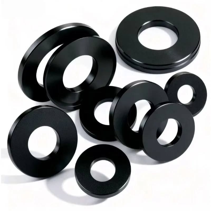 6063 Aluminum Alloy Oversized Cylindrical Spacer, Black Anodized, Bushing Sleeve Washer Shim