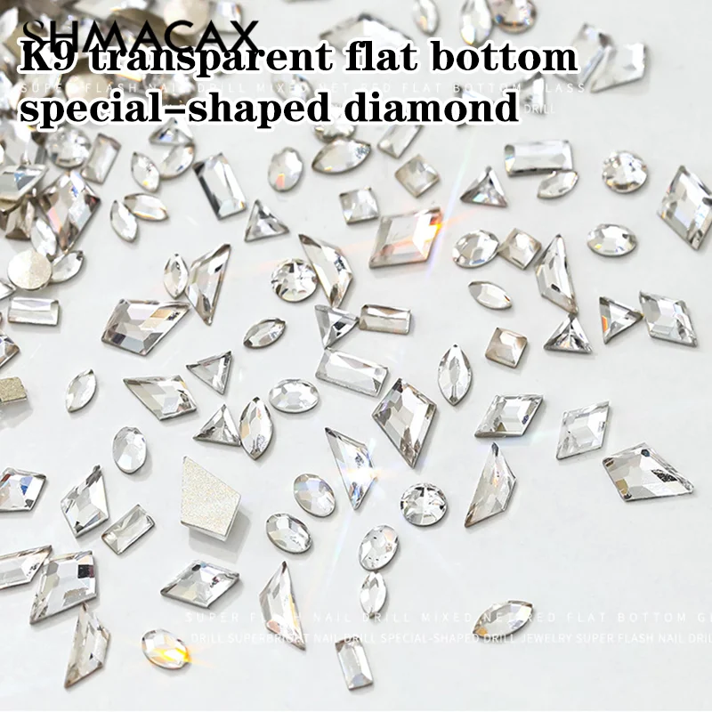 50pcs Mini Pointed Bottom Mixed Shape Crystal Jewelry Nail Decorations Glass Pile Diamond Manicure Accessories