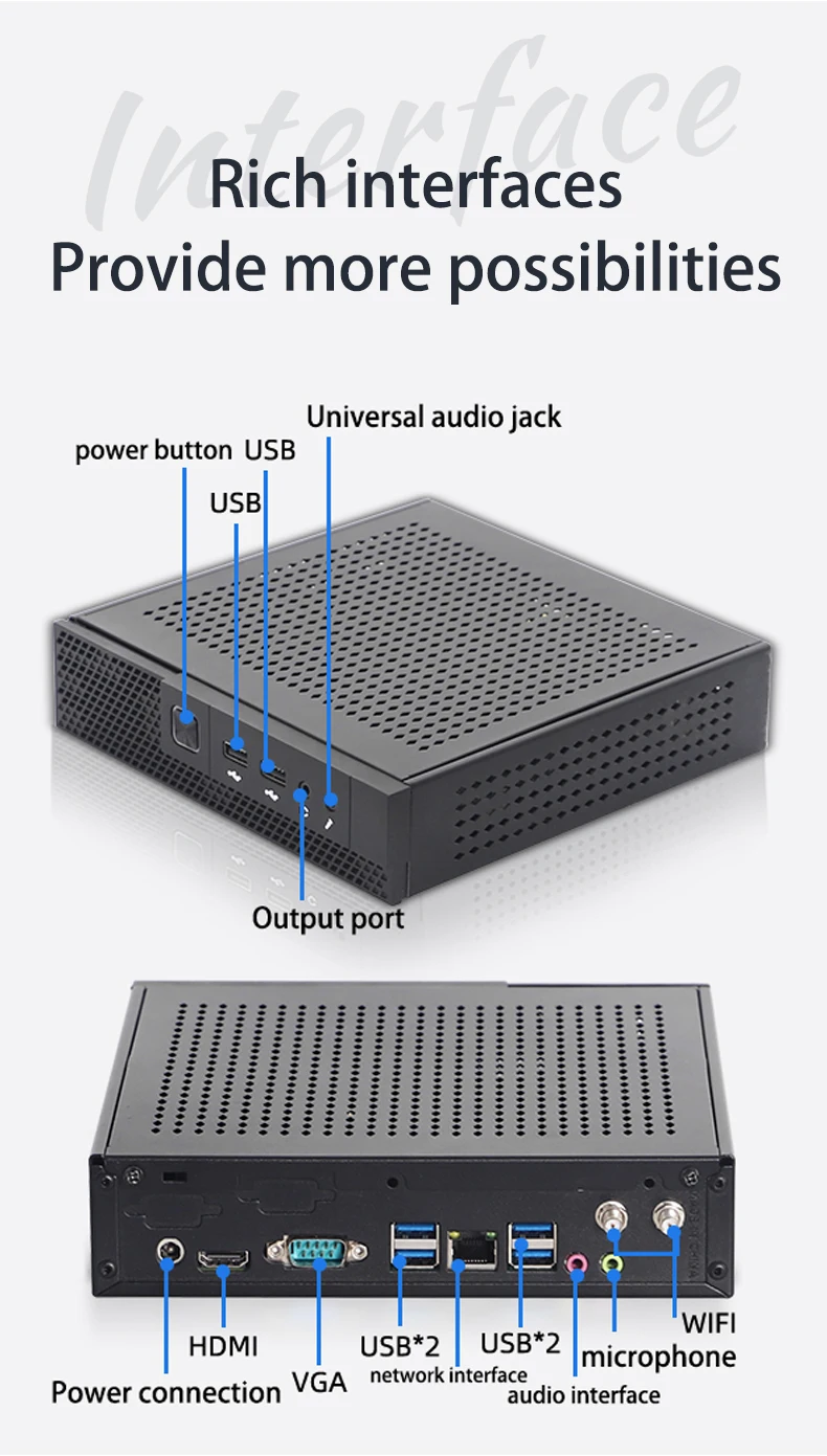 Mini PC for Office/School: Intel Core I3/i5/i7/i9  4GB RAM 128GB SSD Wifi5 Win11 Pro Business Mini Computer