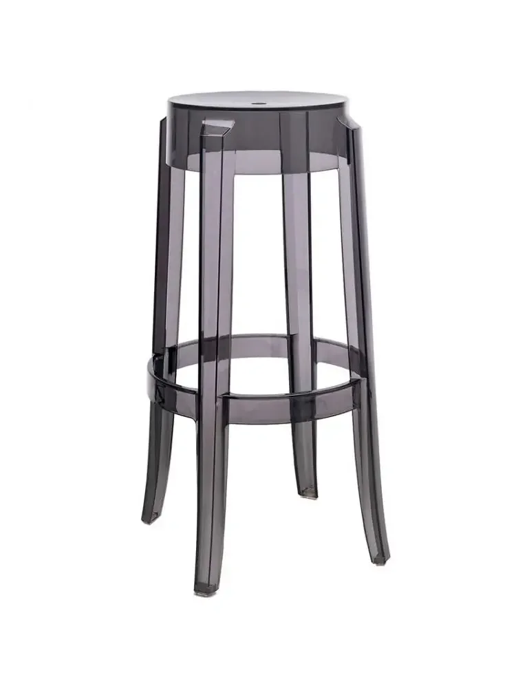 Transparent Bar Stool Nordic Ghost Plastic High Stool Charles Round Stool Seat Acrylic Simple Modern Bar Chair