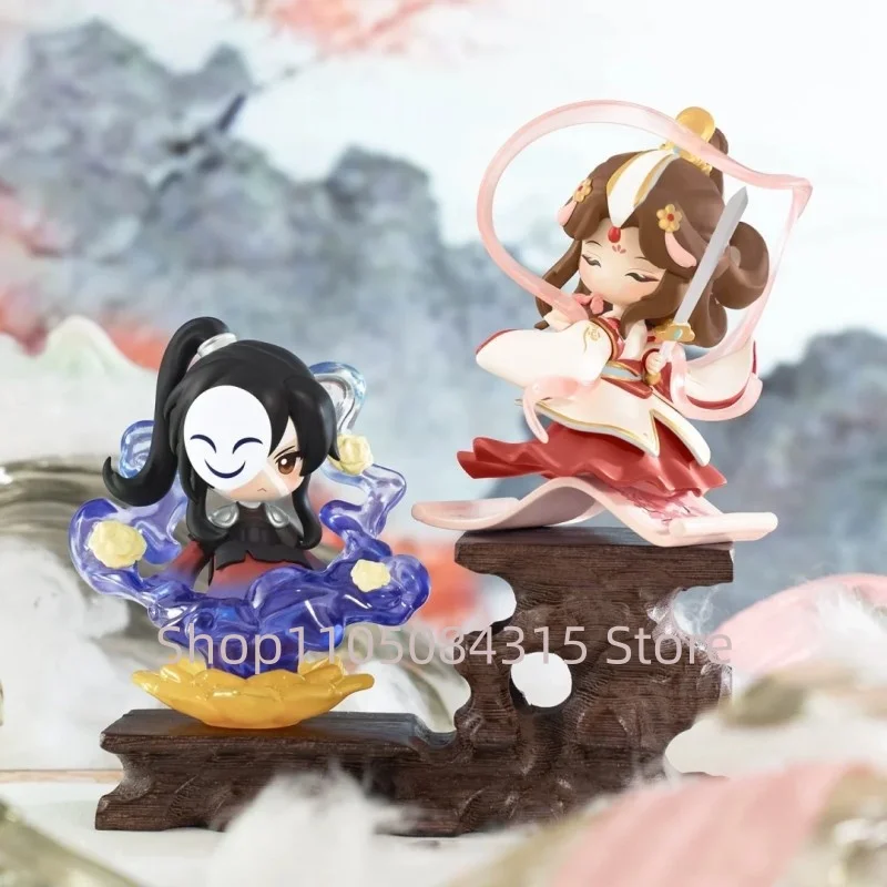 Genuíno tian guan ci fu verde e elegante série caixa cega boneca caixa misteriosa anime figura decoração do quarto coleção crianças presentes