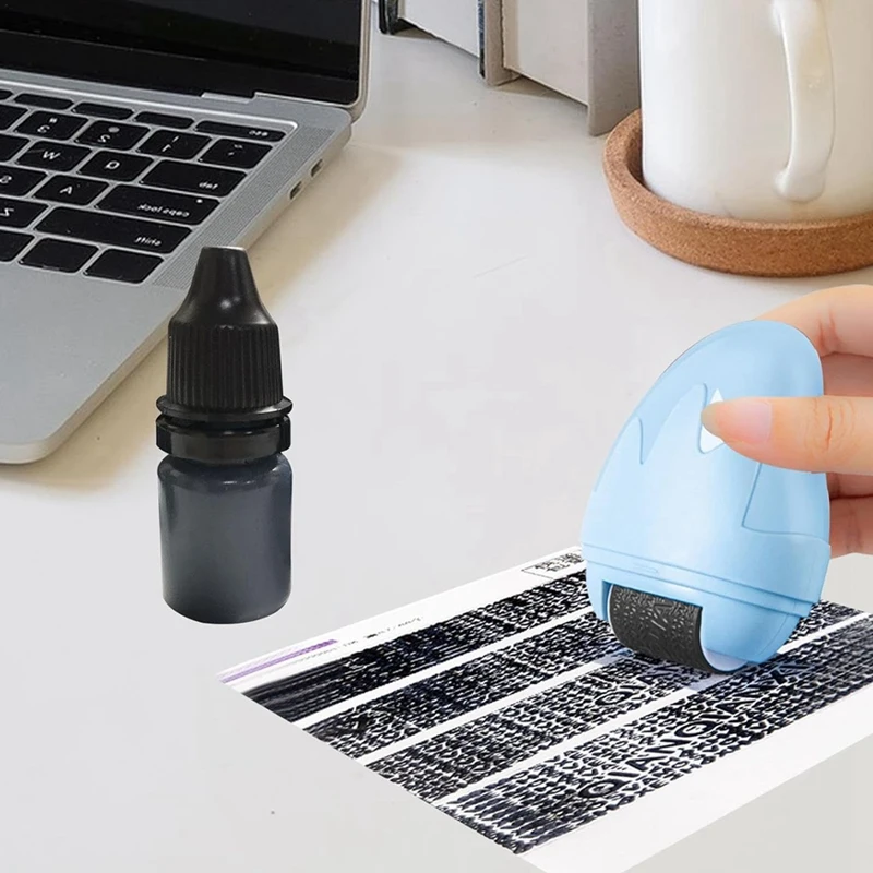 Self Inking Stamp Refill Ink Roller Stamp Ink 3Pcs Address Blocker Stamp - Identity Protection Roller Stamp Ink Refill Durable