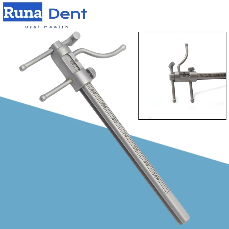 

Стоматологический ортодонтический раздвижной калипер-индикатор для измерения подбородка, измерительный калипер для имплантатов, линейка-калипер 0-100 мм, нержавеющая сталь