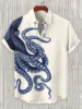 Men's Hawaiian Short-sleeved Shirt with Stylish Fighter Jet Print