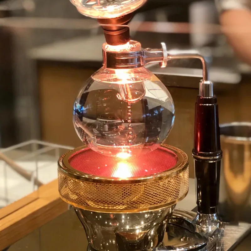 Heat‑resistant Glass Syphon Coffee Brewer Household Vacuum Brewing Ware Retro Bar Coffee Making Combo