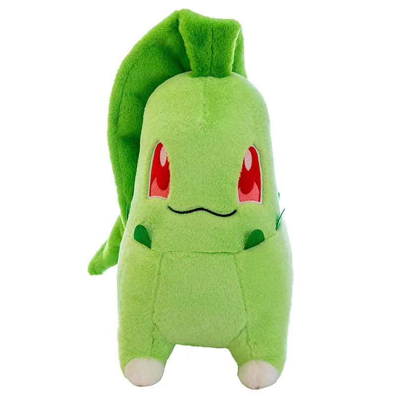Pokemon Pet Chikorita Peluche Bambola Cuscino di tiro Bambino carino che dorme Cuscino di tiro Peluche Farcito Pianta Foglie Pokemon Regali bambola