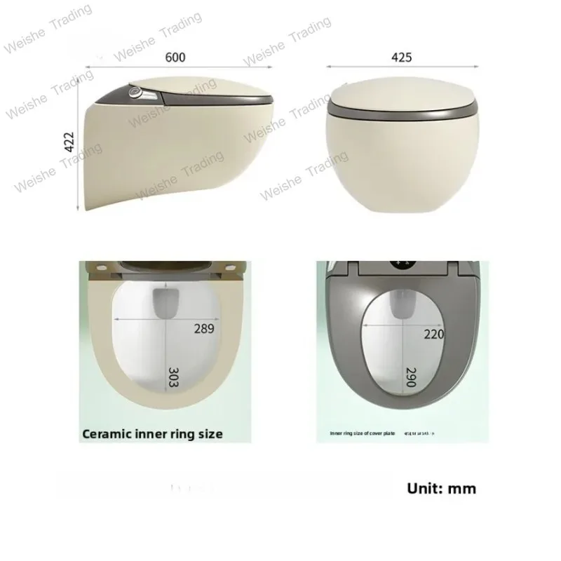 A50 Automatic Color and Black Smart Toilet for Bathroom Fixture Home Wall-mounted Wc Toilets with Tank Automatic Flip
