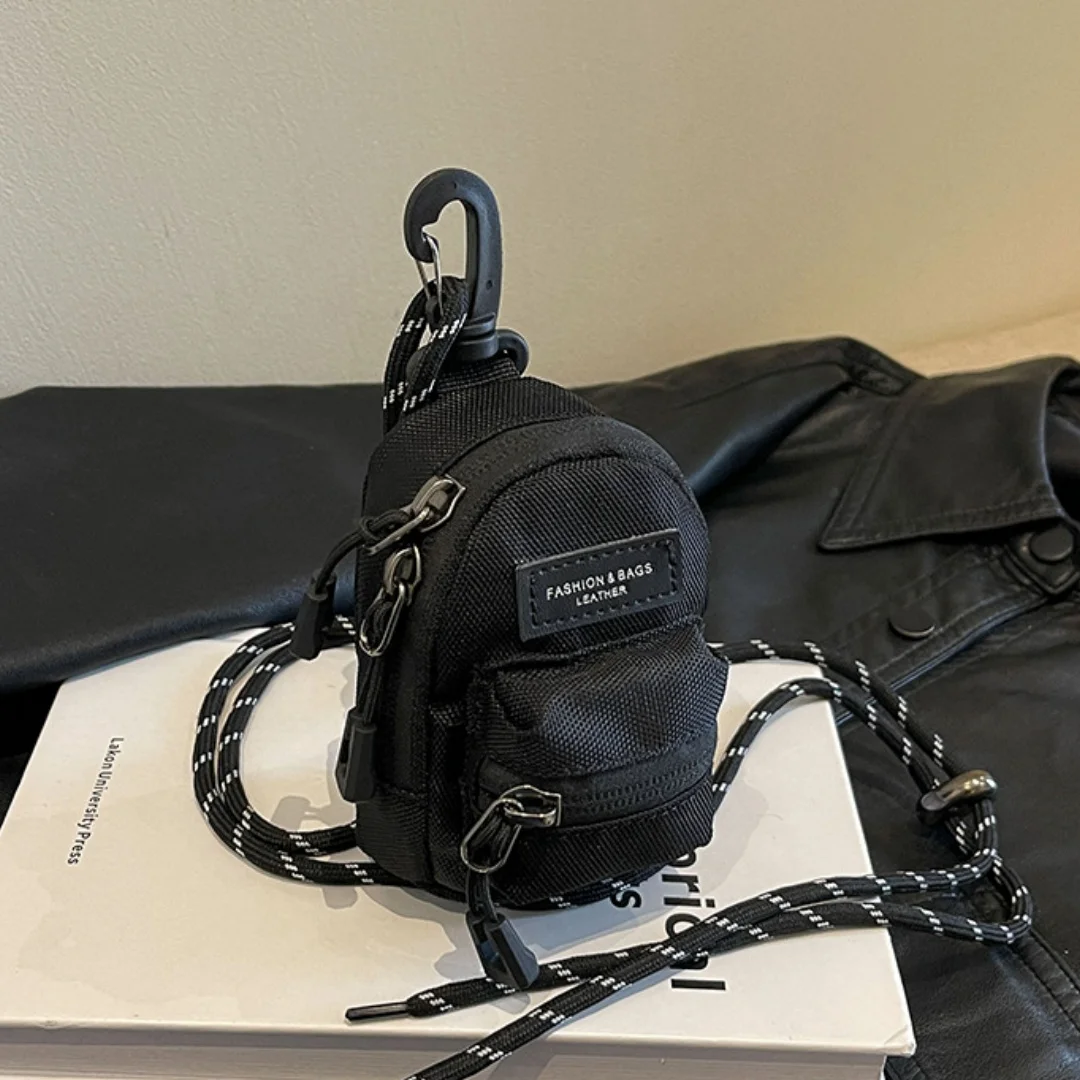 Mini Crossbody Bag Small Zipper Coin Purse Travel Passport Wallet Tactical Chest Pouch Earphone Storage Utility Fanny Pack