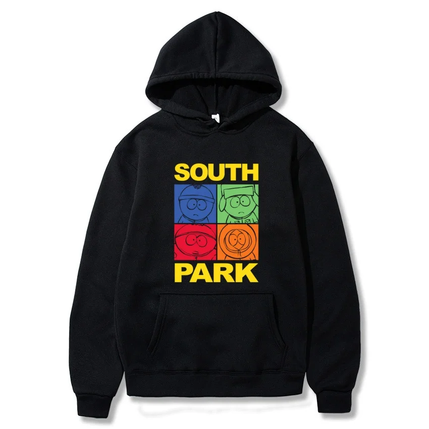 2026 Neuer South Park Anime-Muster-Hoodie, modischer warmer Mantel, Herren-Hoodie für Herbst und Winter, schwarzer Street-Hoodie mit langen Ärmeln – Detail 21
