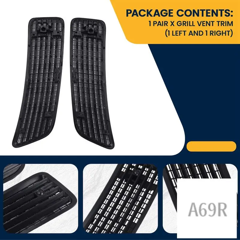 

A69R-1Pair Left & Right Side Hood Upper Grill Vent For 2007-2013 MERCEDES S550 W221