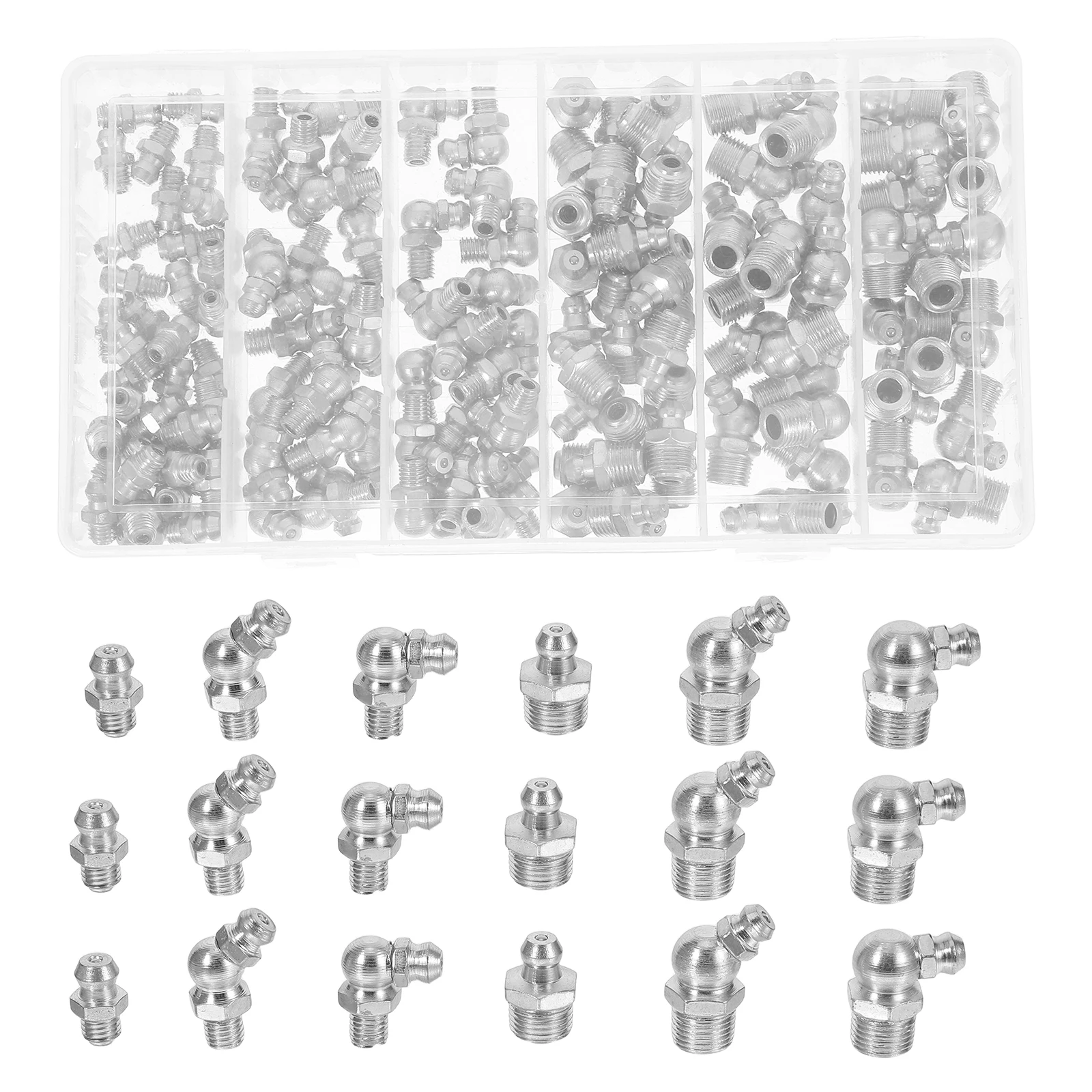 

1 set Grease Fitting Kit High Carbon Steel Hydraulic Fittings Precision Metric Design Galvanized Coating Long Lifespan Engine