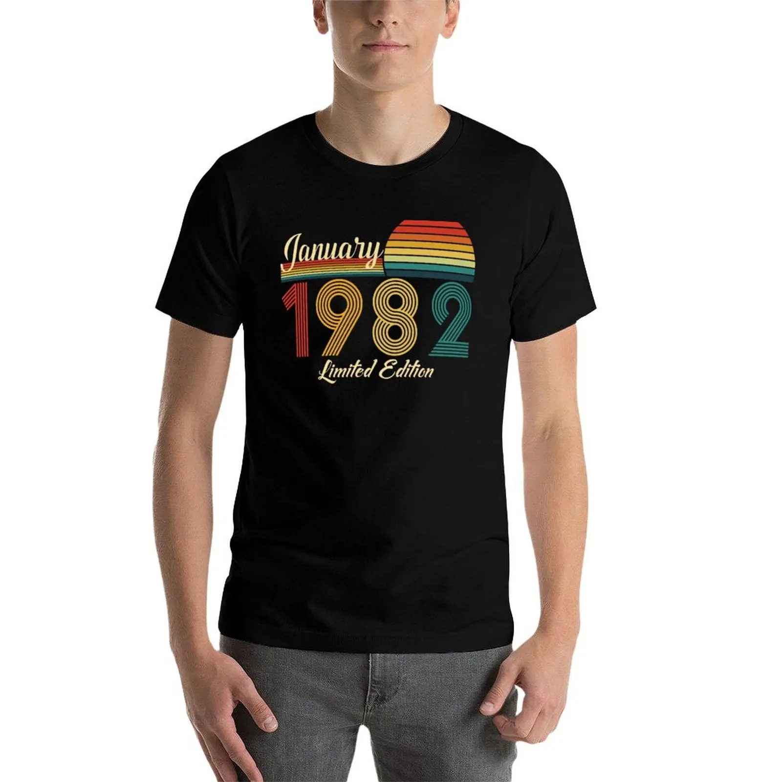 

January 1982 40 Years Of Being Awesome Limited Edition Since Old Vintage Tees T-Shirt graphic t shirts for man T-Shirt