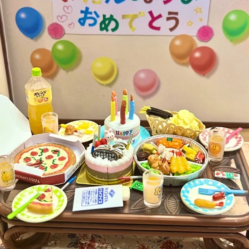 

Re-Ment Original Exciting Birthday Party Miniature Scene Action Figure Shokugan Model Collection Tabletop Display Ornaments