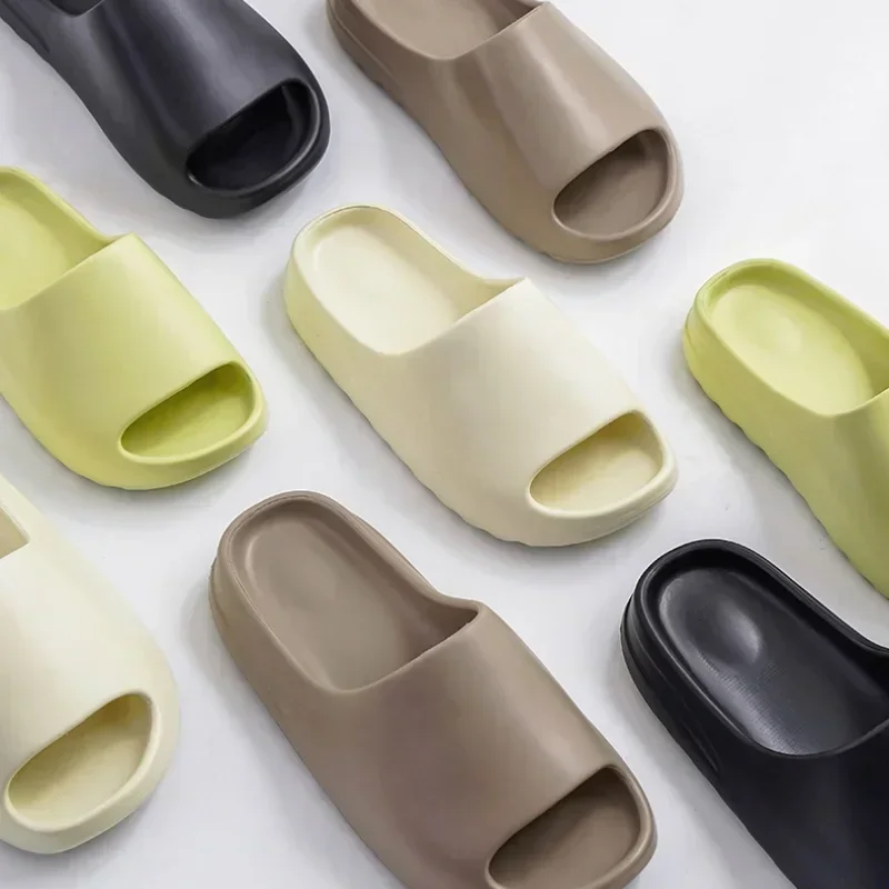 New Summer Slippers Men Casual Solid Color Minimalist Men's Shoes Big Size Non-slip Soft-soled Home Slippers EVA Cheap slides