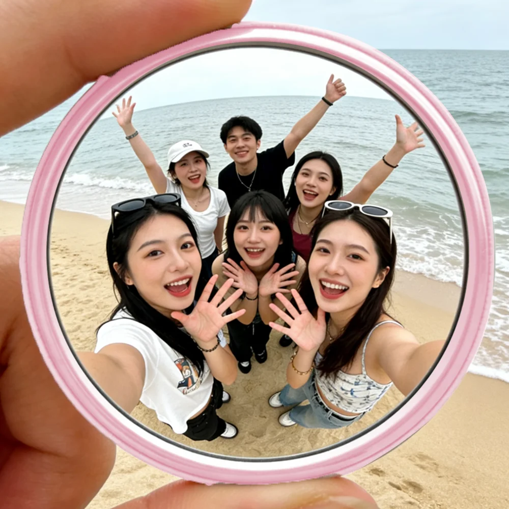 

Портативное круглое зеркало для путешествий и селфи, 7,5 см/9,5 см, мини-выпуклое широкоугольное сферическое ручное зеркало для iPhone, Samsung, видеоблогов