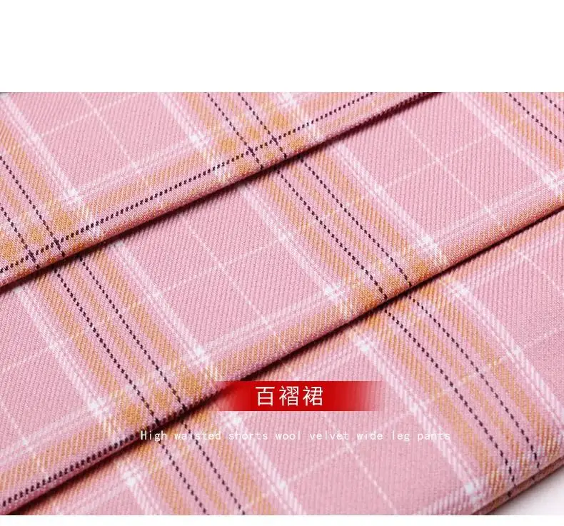 Pleated Skirt Female Student Korean Style Spring Summer Y2k New High Waist Slimming College Style A- Line Pink Plaid Skirt Women